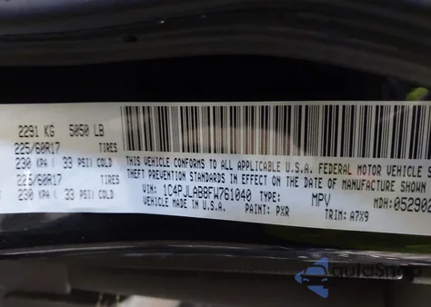 2015 Jeep Cherokee Sport z USA, uszkodzony, nr VIN 1C4PJLAB8FW761040